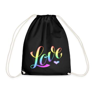 Love - Regenbogen -Desingned by KissingLetters - Sac de sport léger - noir - Devant