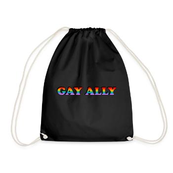 LGBTQ ally - Drawstring Bag - black - Front