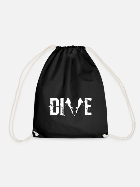 Dive Taucher Tauchen unter Wasser - Turnbeutel - Schwarz