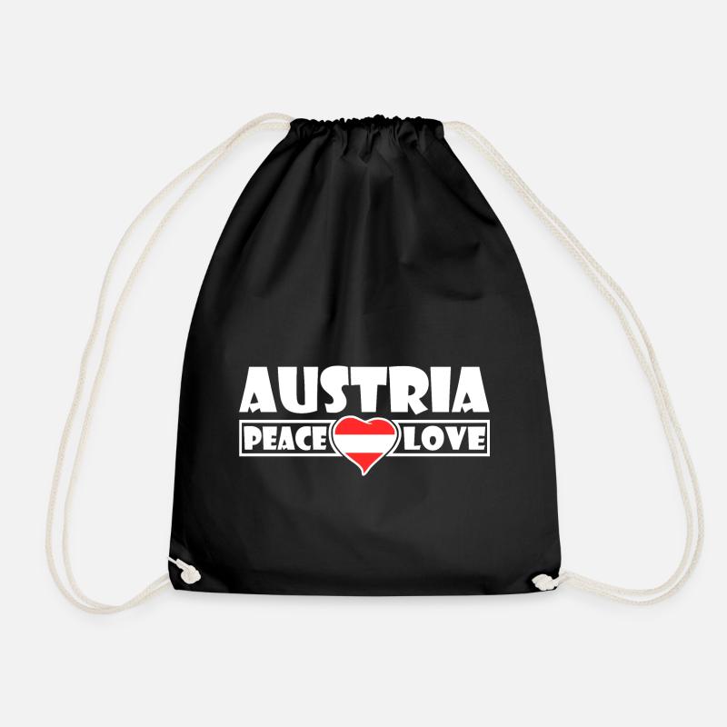 Austria - Austria - Drawstring Bag - black