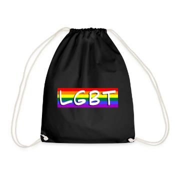 lgbt rainbow flag - Drawstring Bag - black - Front