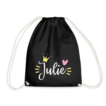 Couronne de prénom Julie - Sac de sport léger - noir - Devant