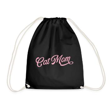 Cat Mom - Drawstring Bag - black - Front