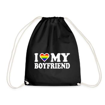 I love my boyfriend - Turnbeutel - Schwarz - Vorne