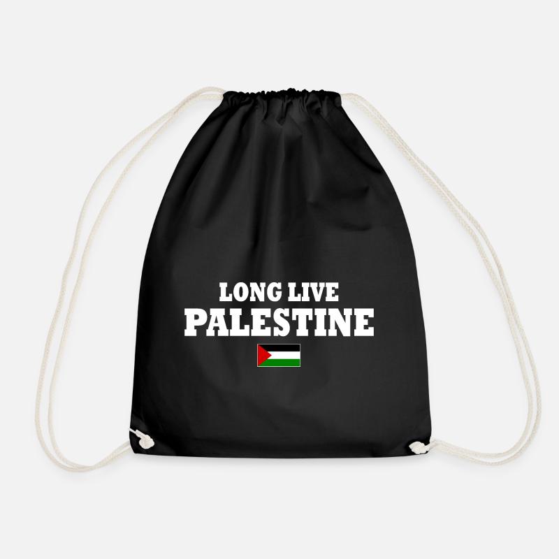 Long live palestine - Drawstring Bag - black
