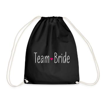 Team Bride Braut rotes Herz Hochzeit Heirat Party - Turnbeutel - Schwarz - Vorne
