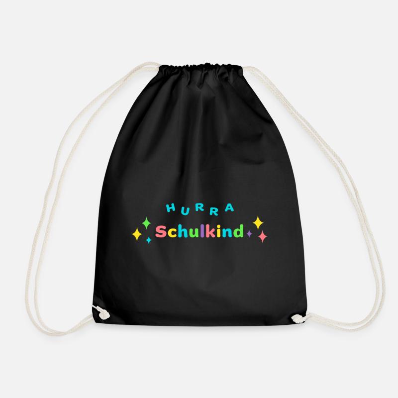 HURRA SCHULKIND - Einschulung Erstklässler - Turnbeutel - Schwarz
