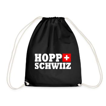 Hopp schwiiz - Drawstring Bag - black - Front