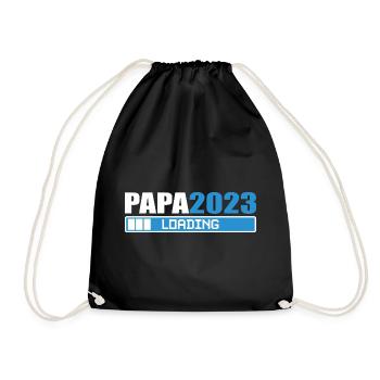 Papa 2023 Schwangerschaft Überraschung Geschenk - Turnbeutel - Schwarz - Vorne