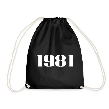 1981 - Gift born in 1981 - Drawstring Bag - black - Front