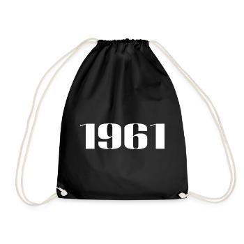 1961 - Gift born in 1961 - Drawstring Bag - black - Front