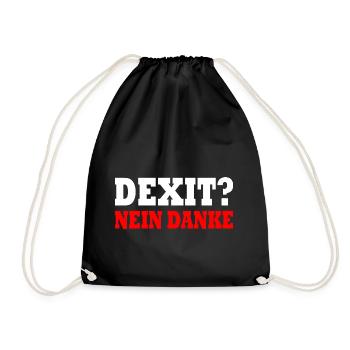 Dexit nein danke - Turnbeutel - Schwarz - Vorne