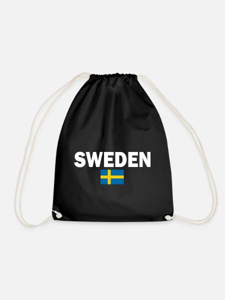 Sweden - Drawstring Bag - black