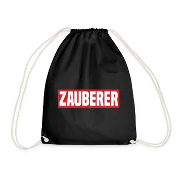 Zauberer Lustiger Kreisliga Fußball Spruch - Turnbeutel - Schwarz - Vorne