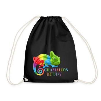 Chamäleon, bunte Chamäleon-Eidechsen - Turnbeutel - Schwarz - Vorne