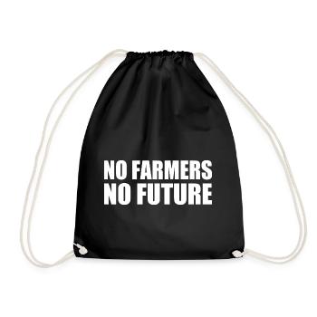 no farmers no future - Drawstring Bag - black - Front
