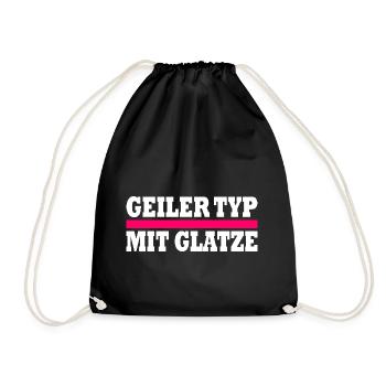 geiler typ mit glatze - Turnbeutel - Schwarz - Vorne