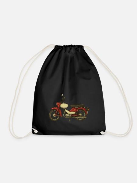 DDR Moped Zeichnung - Turnbeutel - Schwarz
