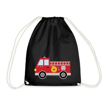 Fire truck with stars - Drawstring Bag - black - Front