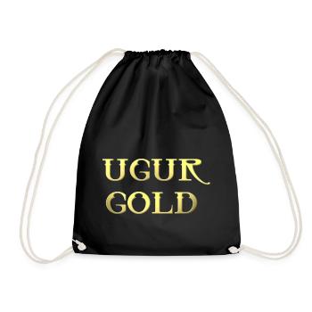 Ugur Gold / Held / Geld / Welt - Turnbeutel - Schwarz - Vorne
