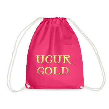 Ugur Gold / Held / Geld / Welt - Turnbeutel - Fuchsia - Vorne