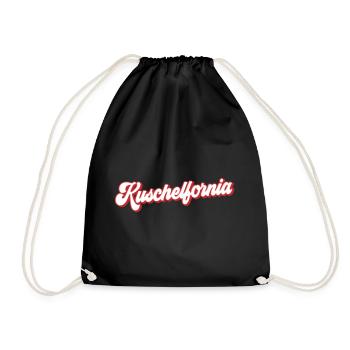 Kuschelfornia Kuschelig | Farben änderbar - Turnbeutel - Schwarz - Vorne