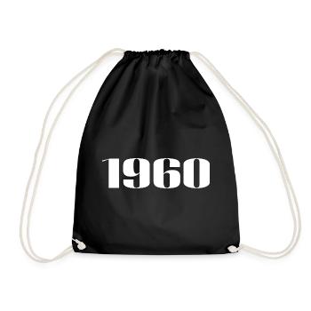 1960 - Geschenk geboren im Jahr 1960 - Turnbeutel - Schwarz - Vorne