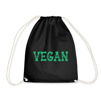 Vegan - Turnbeutel - Schwarz - Vorne