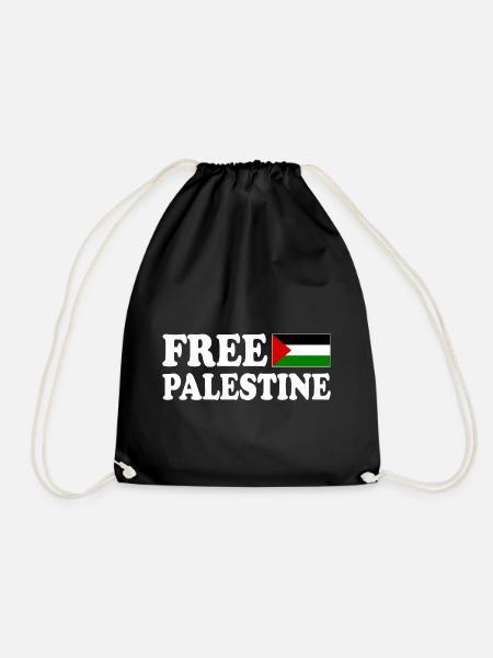 Free palestine - Drawstring Bag - black