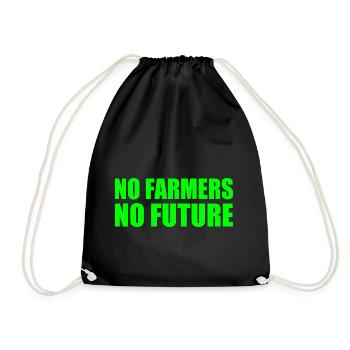 No farmers no future - Drawstring Bag - black - Front