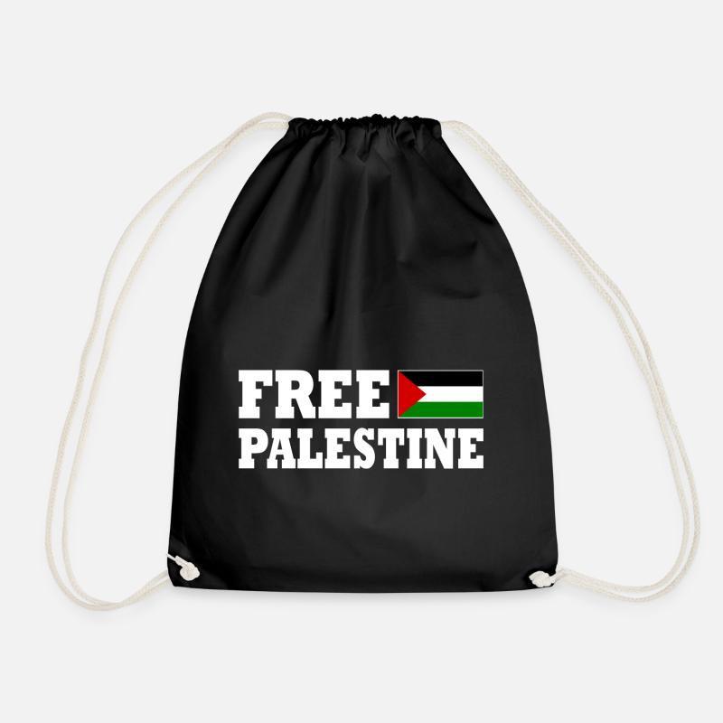 Free palestine - Drawstring Bag - black