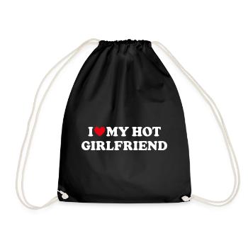 I Love My Hot Girlfriend Ich Liebe Meine Freundin - Drawstring Bag - black - Front