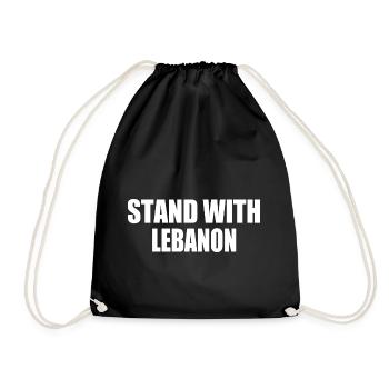 STAND WITH LEBANON - Drawstring Bag - black - Front
