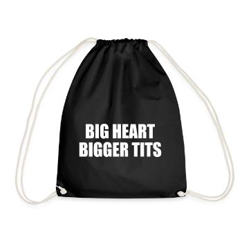 big heart bigger tits - Turnbeutel - Schwarz - Vorne