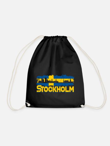 Stockholm Skyline - Turnbeutel - Schwarz