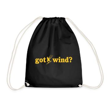Gibts wind? Kiten gehen Surfen ? - Turnbeutel - Schwarz - Vorne