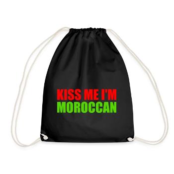 Kiss me im moroccan - marokko - Turnbeutel - Schwarz - Vorne