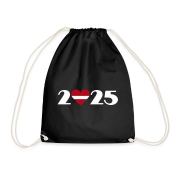 J’aime Lettonie 2025, Voyage en Lettonie 2025 - Sac de sport léger - noir - Devant
