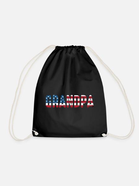 Grandpa USA Flagge - Turnbeutel - Schwarz