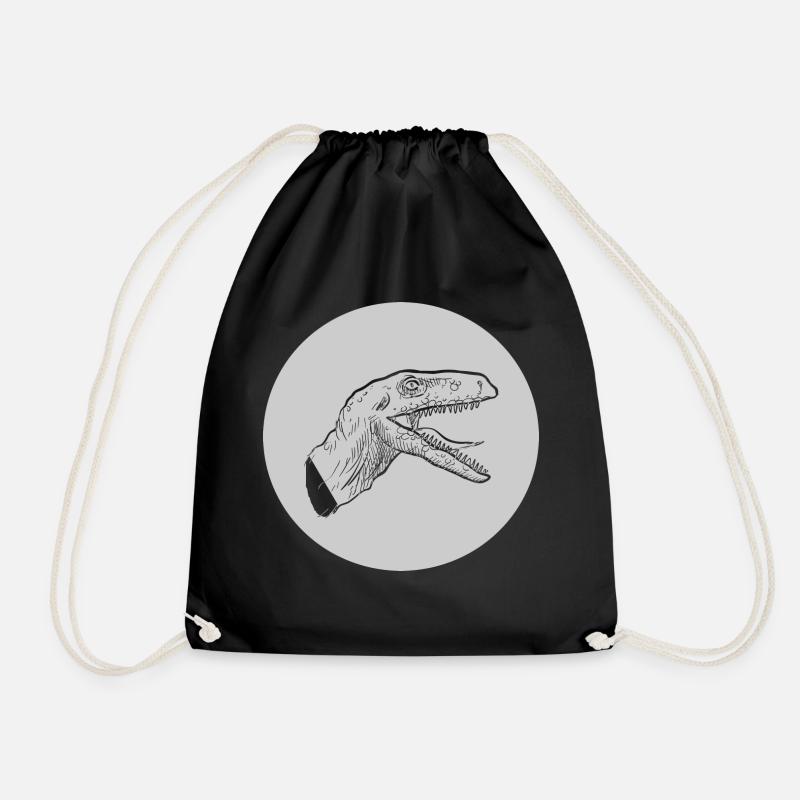 Raptor Dino Dinosaurier Saurier - Turnbeutel - Schwarz
