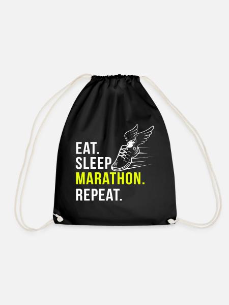 Marathon lustig Geschenk Geburtstag - Turnbeutel - Schwarz
