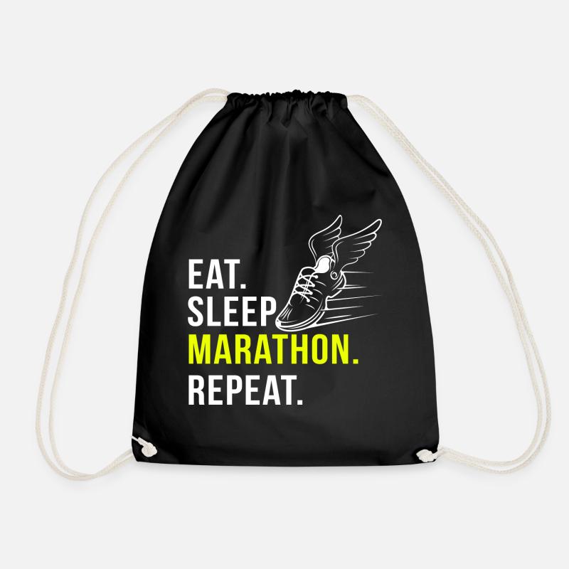 Marathon lustig Geschenk Geburtstag - Turnbeutel - Schwarz