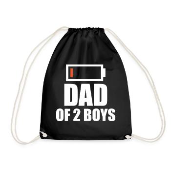 Batterie vide - Père de 2 gars - Sac de sport léger - noir - Devant