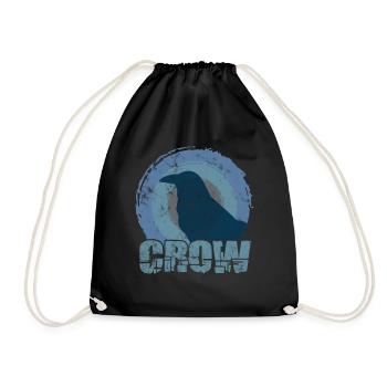 Raven Silhouette Illustration - Drawstring Bag - black - Front