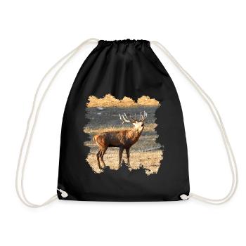 Un cerf rugissant en fin d'automne - Sac de sport léger - noir - Devant