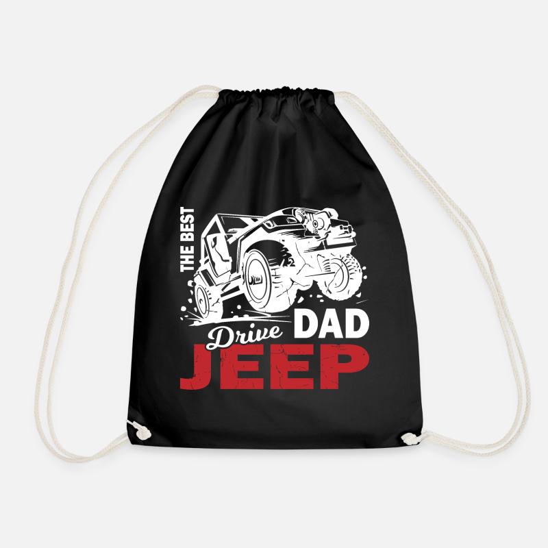 The Best Dad Drive Jeep - Drawstring Bag - black