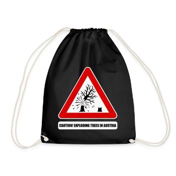 exploding trees,  exploding trees Austria - Drawstring Bag - black - Front