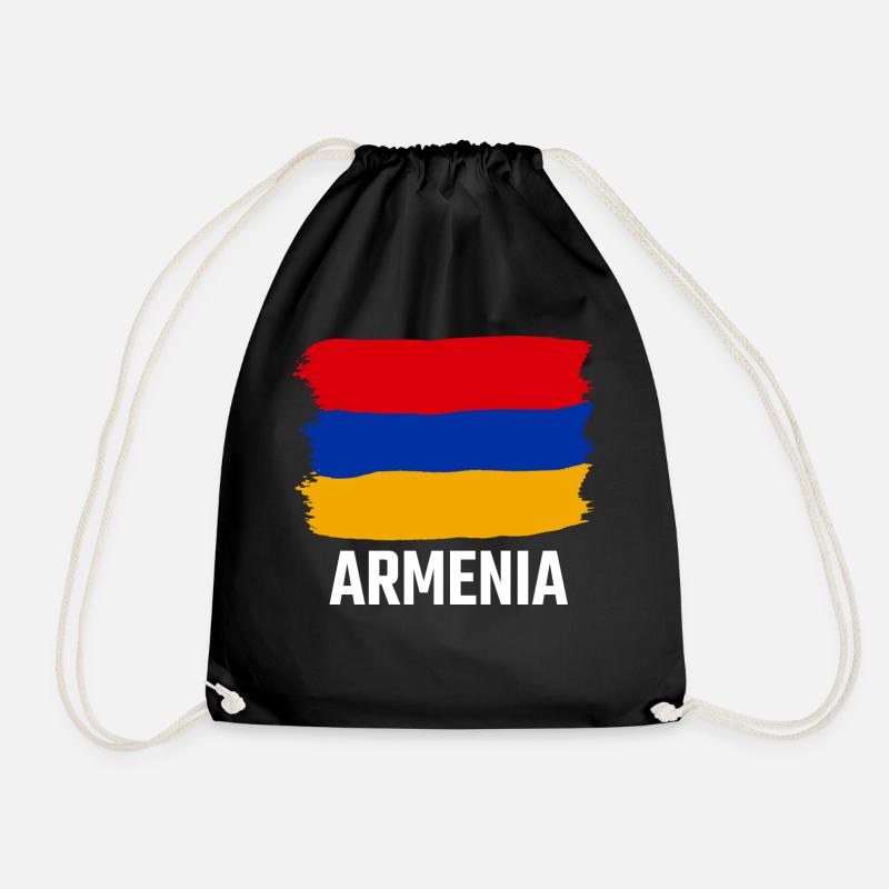 Armenia Armenia Flag Eagle Armenian - Drawstring Bag - black