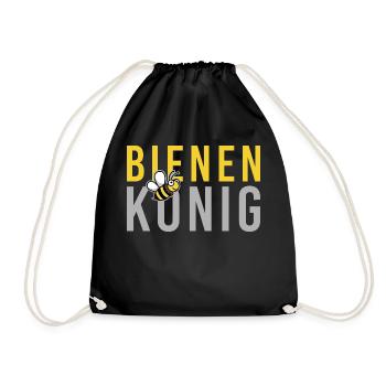 Bienenkönig Imker bee Volk Honig Biene Comic - Turnbeutel - Schwarz - Vorne
