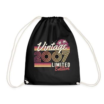 2007 vintage né vintage rétro anniversaire - Sac de sport léger - noir - Devant